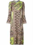 Etro Paisley Print Midi Dress, Women's, Size: 42, Viscose