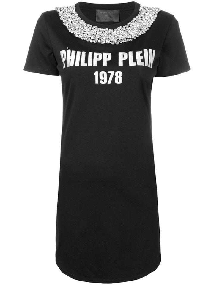 Philipp Plein Crystal Embellished Mini Dress - Black