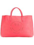 Anya Hindmarch - Smiley 'ebury' Tote - Women - Calf Leather - One Size, Women's, Pink/purple, Calf Leather