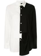 Y's Contrast Cutout Detail Shirt - White