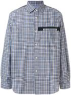 Junya Watanabe Man Contrasting Detail Checked Shirt - Blue