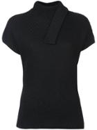 Narciso Rodriguez High Neck Shortsleeved Sweater - Black