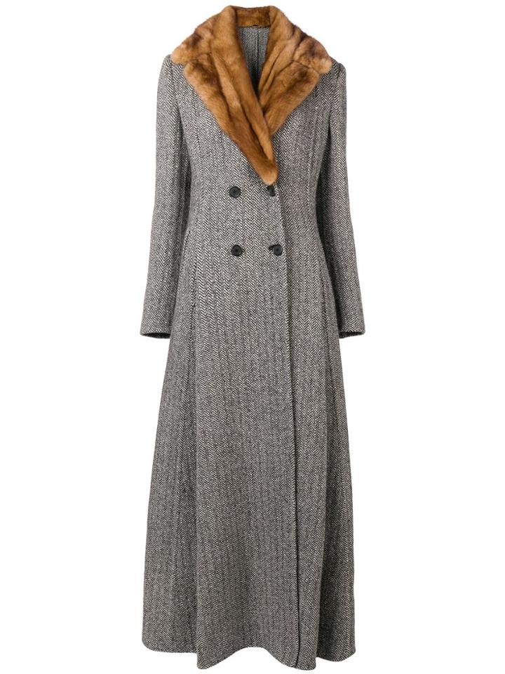 Ermanno Scervino Long Double-breasted Coat - Grey