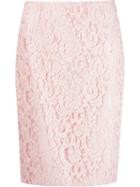 Martha Medeiros 'marescot' Lace Pencil Skirt, Women's, Size: 44, Pink/purple, Silk/cotton/polyamide/viscose