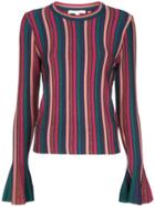 Jonathan Simkhai Bell Sleeve Striped Sweater - Multicolour