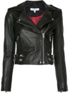 Iro Cropped Biker Jacket, Women's, Size: 38, Black, Polyester/lamb Skin