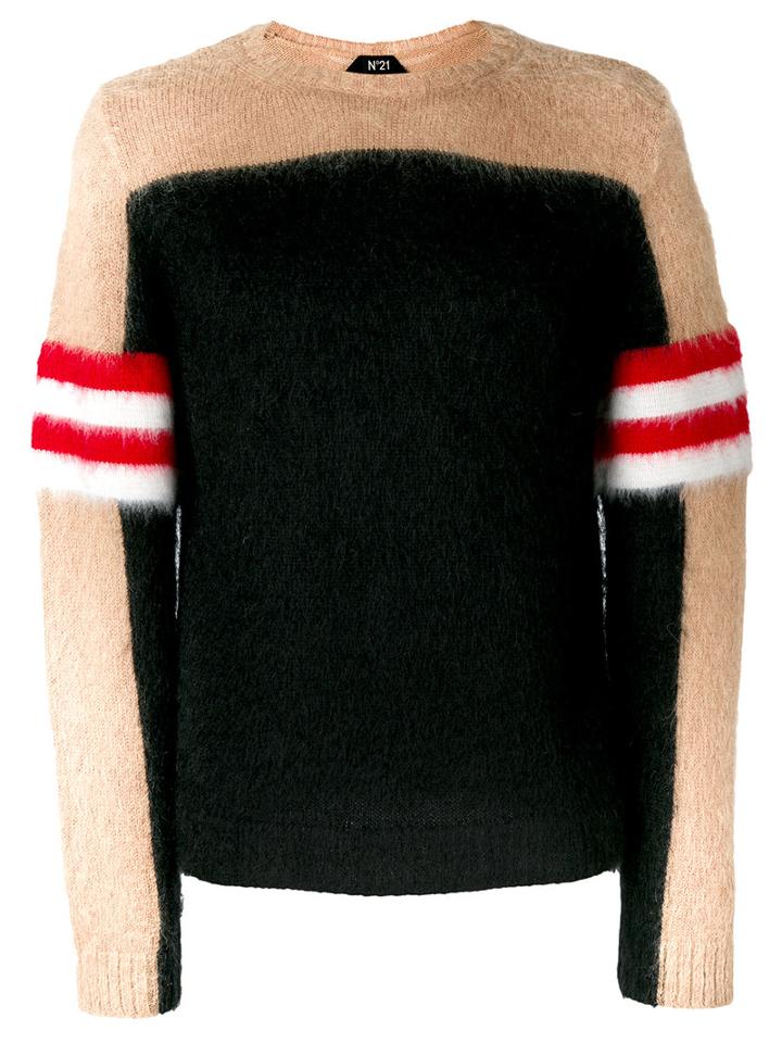 No21 - Colour Block Jumper - Men - Polyamide/mohair/wool - 48, Black, Polyamide/mohair/wool