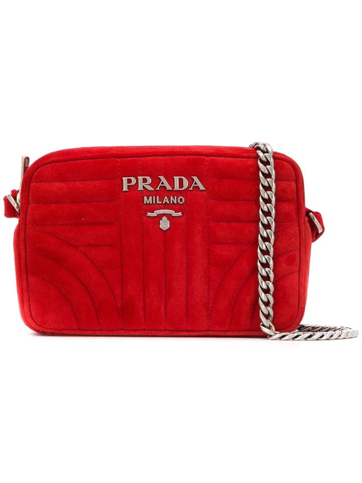 Prada Diagramme Cross-body Bag - Red