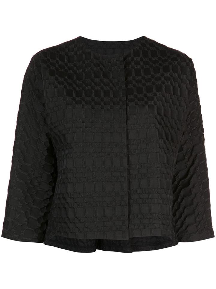 Josie Natori Jacquard Short Topper - Black