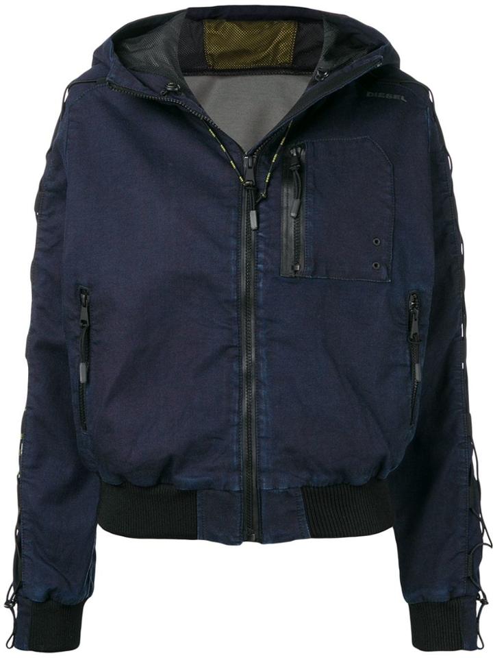 Diesel Hooded Bomber Jacket - Blue
