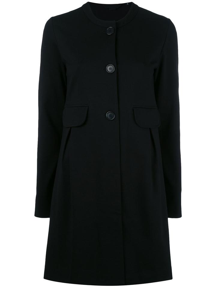 Aspesi - Pleated Back Coat - Women - Polyamide/spandex/elastane/viscose - M, Women's, Black, Polyamide/spandex/elastane/viscose