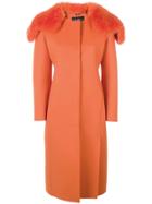 Salvatore Ferragamo Collar Trim Coat - Yellow & Orange