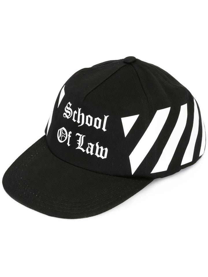 Off-white School Of Law Printed Cap, Women's, Black, Cotton