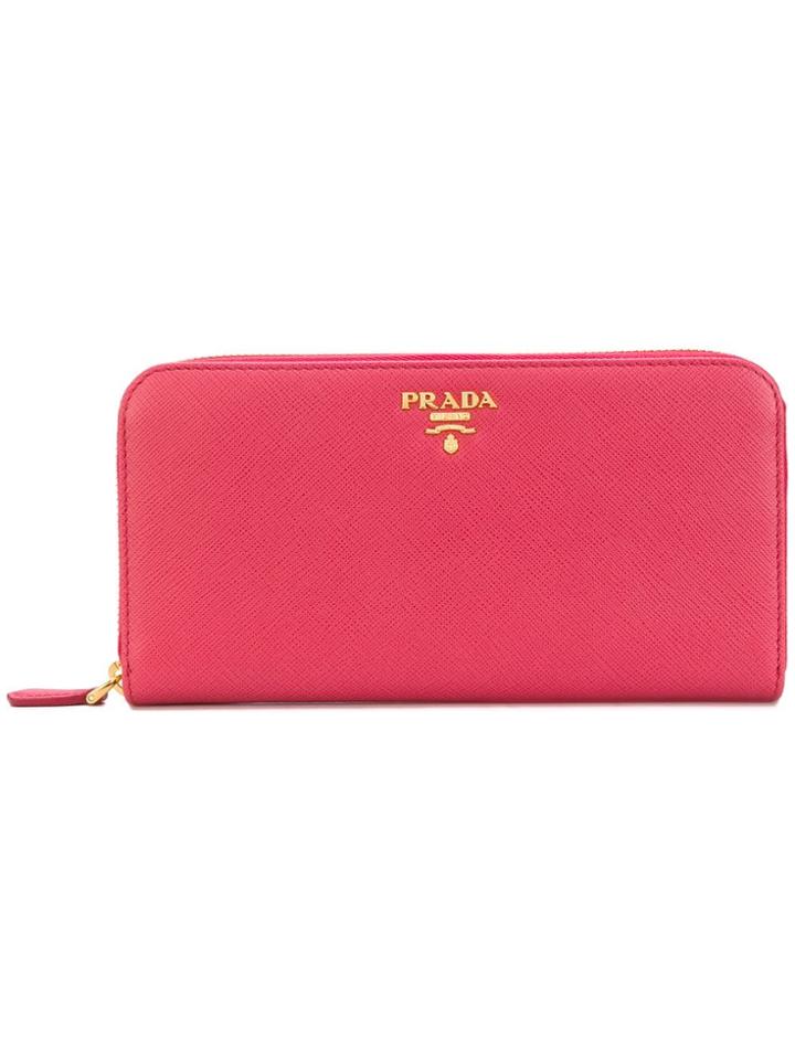 Prada Zip Around Classic Wallet - Pink