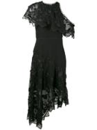 Zimmermann - Embroidered Cold-shoulder Dress - Women - Silk/polyester - 1, Black, Silk/polyester