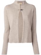 Fay Hook Detail Cardigan, Women's, Size: Medium, Nude/neutrals, Virgin Wool