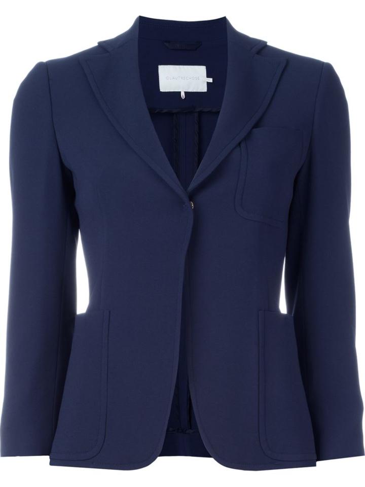 L Autre Chose One Button Blazer, Women's, Size: 44, Blue, Viscose/cupro/acetate/spandex/elastane