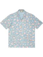 Gucci Shunga Print Bowling Shirt - Blue