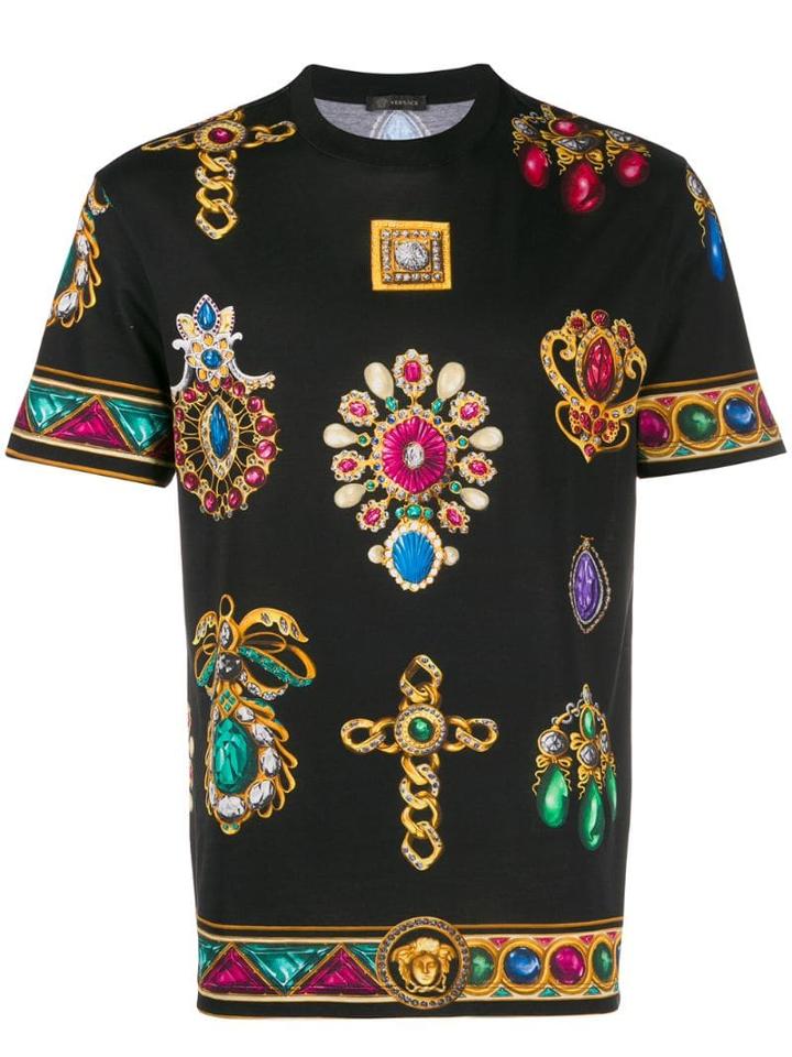 Versace Crystal Print T-shirt - Black