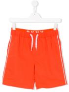 Dkny Kids Side Stripe Track Shorts - Yellow & Orange