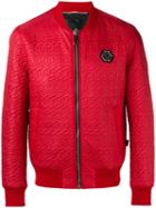 Philipp Plein Roar Bomber Jacket, Men's, Size: Xl, Red, Polyester/polyamide