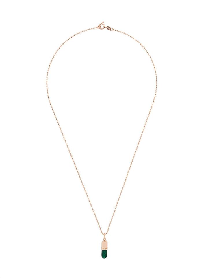True Rocks Small Pill Pendant Necklace - Green