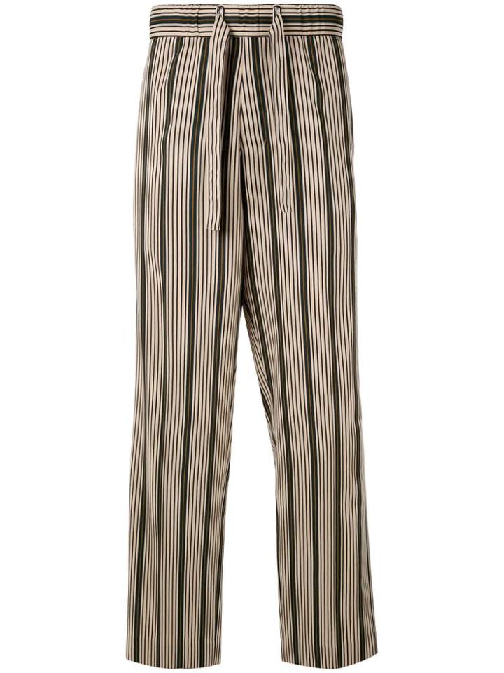 Wooyoungmi Striped Wide-leg Trousers - Brown