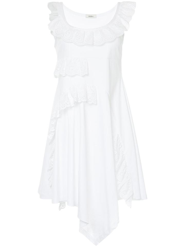Goen.j Lace- Trimmed Strapped Dress - White