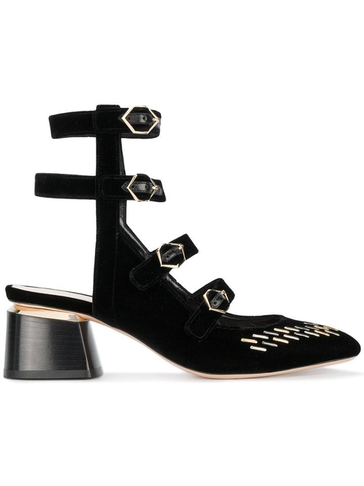 Nicholas Kirkwood Black Velvet Julia Strap 55 Pumps