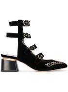 Nicholas Kirkwood Black Velvet Julia Strap 55 Pumps