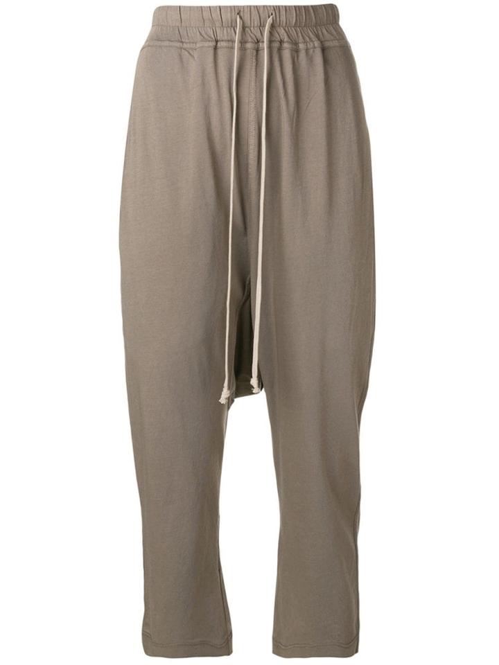 Rick Owens Drkshdw Cropped Drop Crotch Trousers - Grey