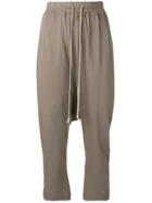 Rick Owens Drkshdw Cropped Drop Crotch Trousers - Grey