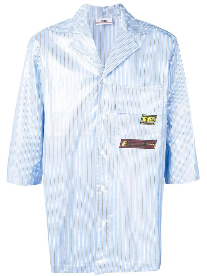 Gcds Pigiama Striped Shirt - Blue