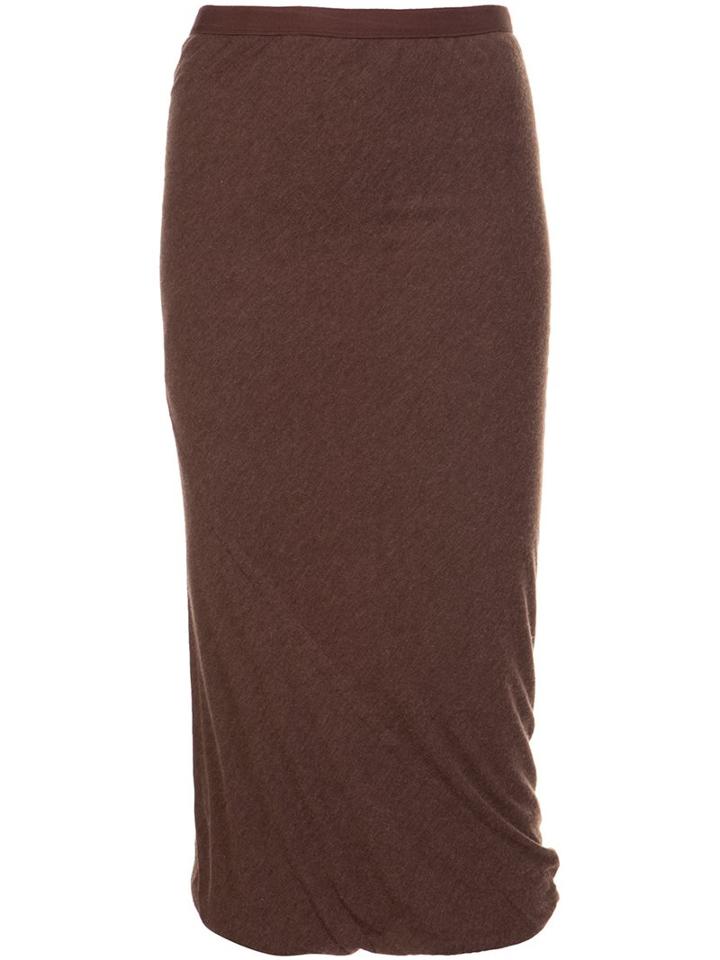 Rick Owens Lilies Pencil Skirt, Women's, Size: 42, Brown, Polyamide/angora/wool
