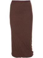 Rick Owens Lilies Pencil Skirt, Women's, Size: 42, Brown, Polyamide/angora/wool