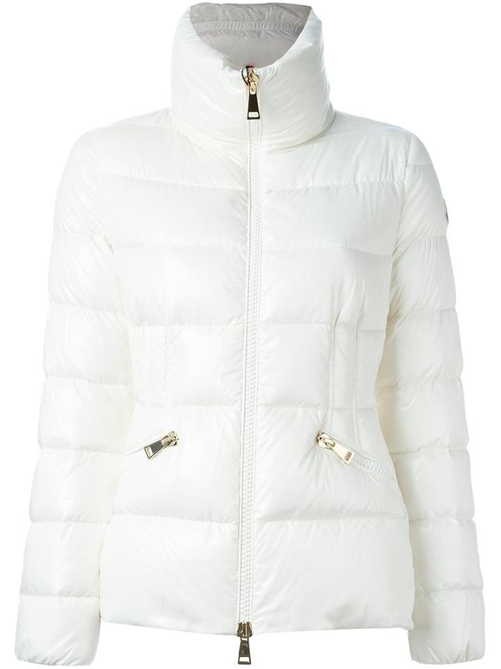 Moncler Funnek Neck Padded Jacket, Women's, Size: 3, White, Polyamide/feather Down