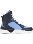 Givenchy Tyson Hi-top Sneakers, Men's, Size: 41, Blue, Calf Leather/rubber