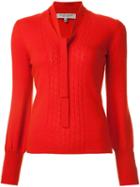 Carolina Herrera Tie Neck Jumper, Women's, Size: Medium, Red, Cashmere