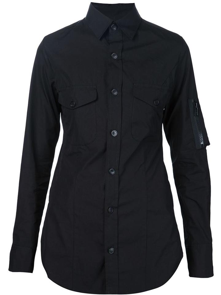 Yohji Yamamoto Sleeve Pocket Work Jacket, Women's, Size: 1, Black, Cotton