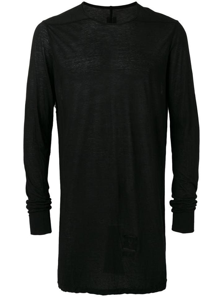 Rick Owens Drkshdw Long Lonsleeved T-shirt, Men's, Size: Small, Black, Cotton