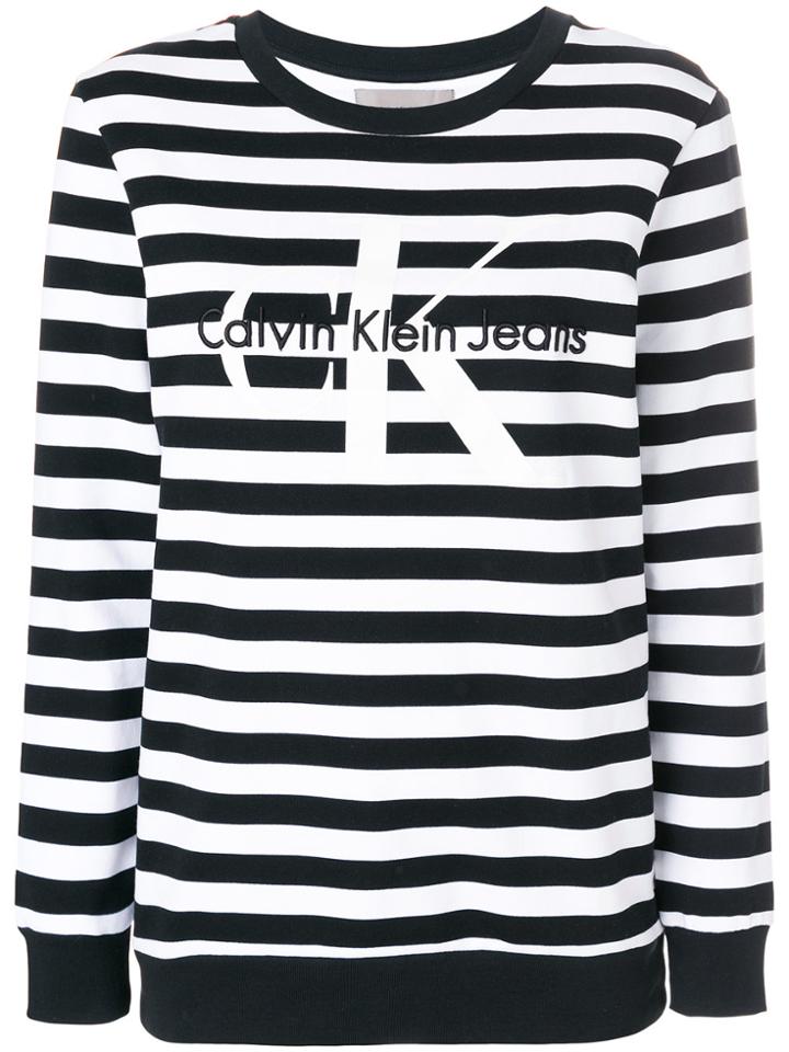 Calvin Klein Jeans Striped Logo Sweatshirt - Black