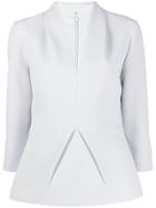 Safiyaa London V-neck Fitted Blouse - Grey