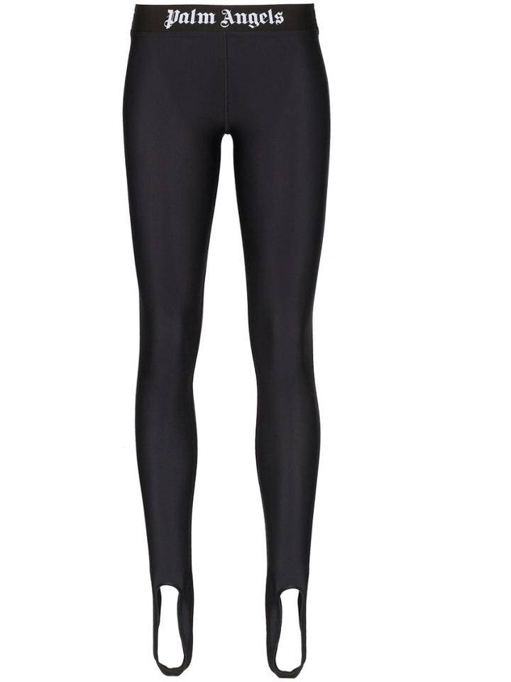 Palm Angels Logo Waistband Sport Leggings - Black