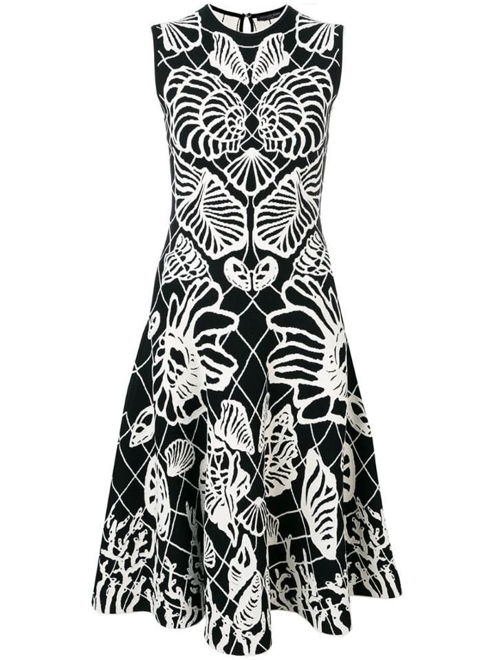 Alexander Mcqueen Spine Shell Midi Dress - Black