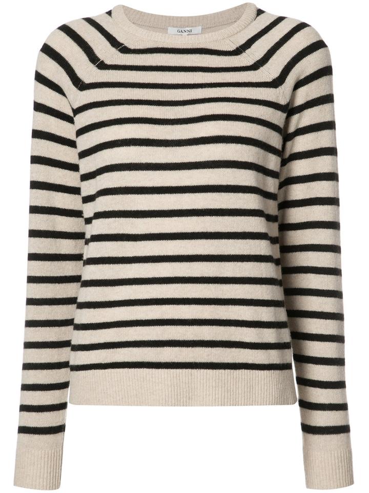 Ganni - Striped Jumper - Women - Yak/merino/polyimide - M, Women's, White, Yak/merino/polyimide
