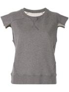 Mm6 Maison Margiela Cropped Sleeves T-shirt - Grey