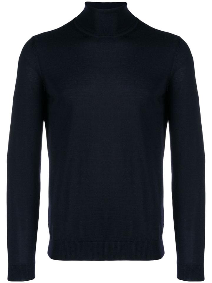 Boss Hugo Boss Turtle Neck Fitted Jumper - Blue