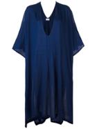Le Kasha 'tulum' Fine Knit Poncho - Blue
