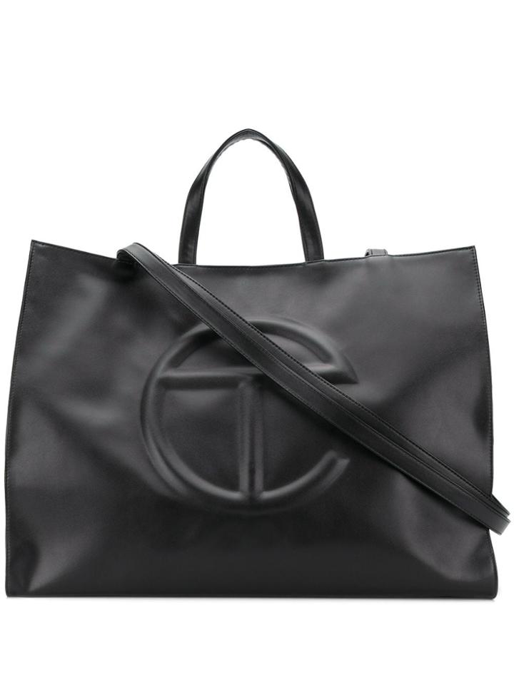 Telfar Large Embossed Logo Tote Bag - Black