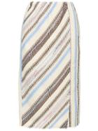 Coohem Striped Tweed Pencil Skirt - Multicolour